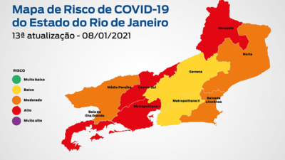 Mapa de Risco de Covid-19: Baixada Fluminense continua sob alto risco