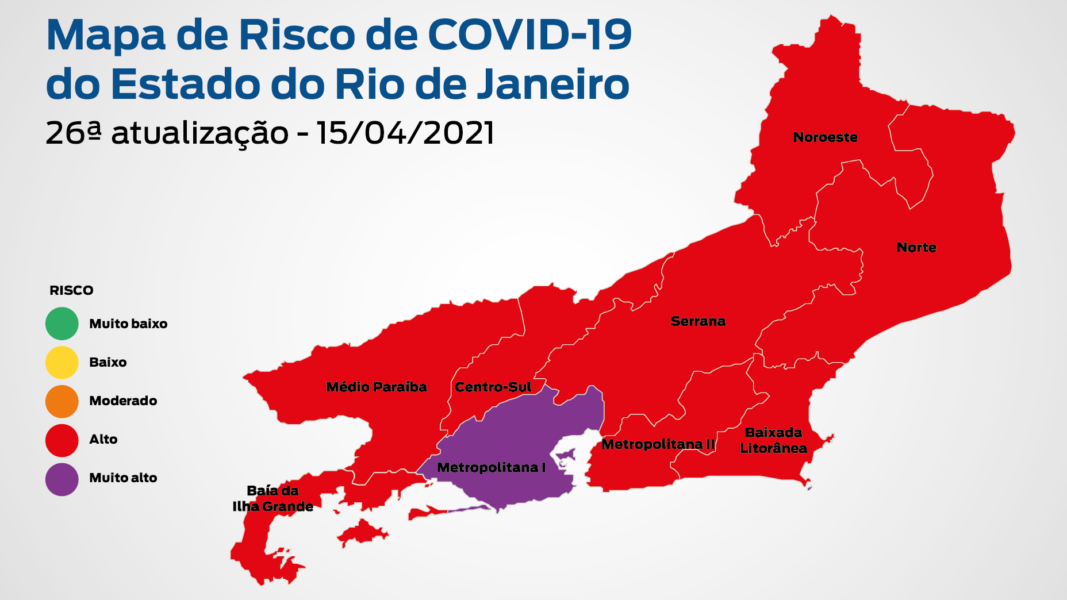 Baixada Fluminense está sob bandeira roxa no Mapa de Risco da Covid-19