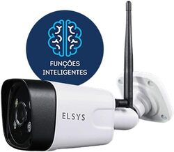 Câmera de Segurança Wi-Fi Externa Compatível com Alexa, Full HD 1080p ESC-WB3F, Elsys, Branca