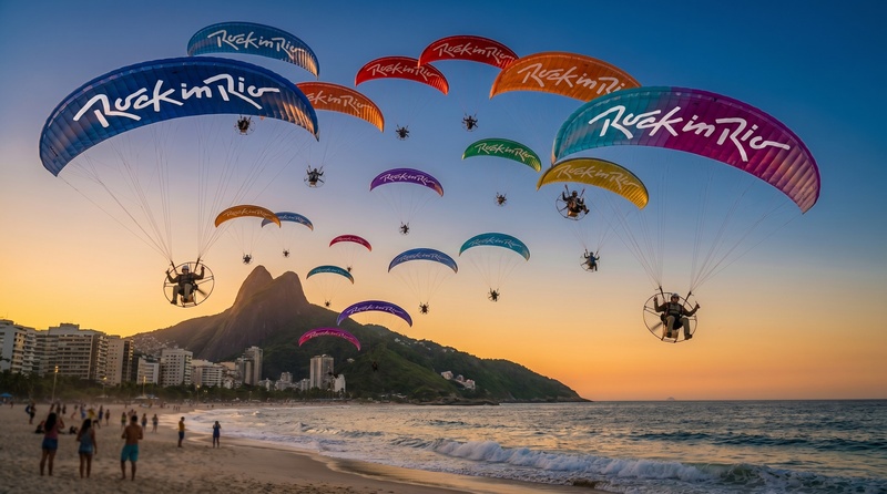 Rock in Rio leva mais de 20 paramotores ao céu do Rio de Janeiro nos dias 6 e 7 de junho
